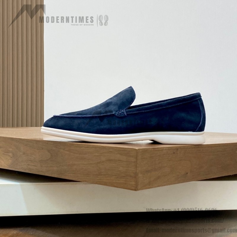 Loro Piana Summer Walk Loafer FAE8124-60JF Frozen Blue Footwear Loro Piana Summer Walk Loafer FAE8124-60JF Frozen Blue Unisex Comfort Shoes Front View