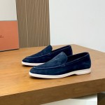 Loro Piana Summer Walk Loafer FAE8124-60JF Frozen Blue Footwear Loro Piana Summer Walk Loafer FAE8124-60JF Frozen Blue Unisex Comfort Shoes Front View