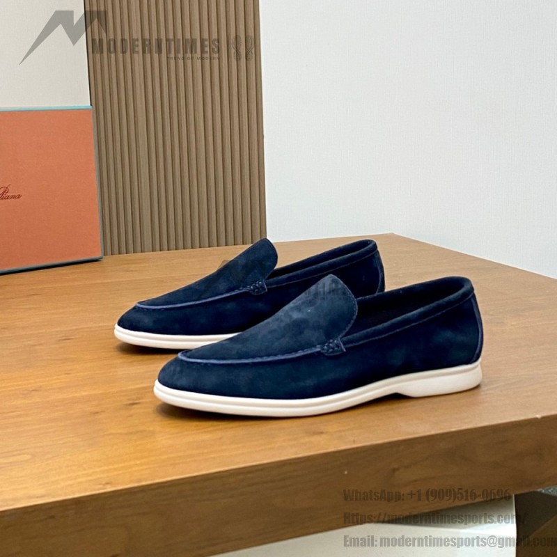 Loro Piana Summer Walk Loafer FAE8124-60JF Frozen Blue Footwear Loro Piana Summer Walk Loafer FAE8124-60JF Frozen Blue Unisex Comfort Shoes Front View