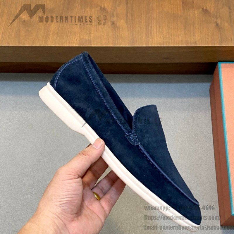 Loro Piana Summer Walk Loafer FAE8124-60JF Frozen Blue Footwear Loro Piana Summer Walk Loafer FAE8124-60JF Frozen Blue Unisex Comfort Shoes Front View
