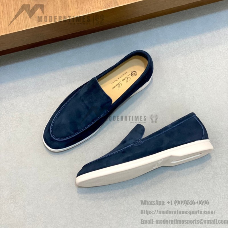 Loro Piana Summer Walk Loafer FAE8124-60JF Frozen Blue Footwear Loro Piana Summer Walk Loafer FAE8124-60JF Frozen Blue Unisex Comfort Shoes Front View