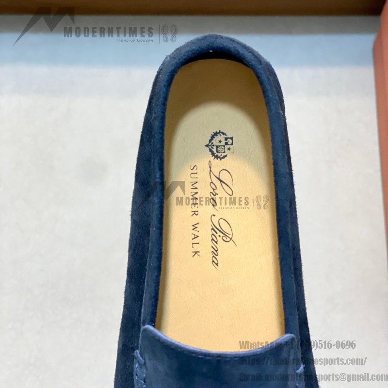 Loro Piana Summer Walk Loafer FAE8124-60JF Frozen Blue Footwear Loro Piana Summer Walk Loafer FAE8124-60JF Frozen Blue Unisex Comfort Shoes Front View