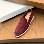 Loro Piana Summer Walk Loafer FAE8124-MD84 Warm Gray Footwear Loro Piana Summer Walk Loafer FAE8124-MD84 Warm Gray Unisex Comfort Shoes Front View