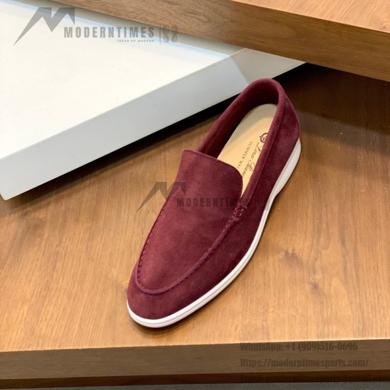 Loro Piana Summer Walk Loafer FAE8124-MD84 Warm Gray Footwear Loro Piana Summer Walk Loafer FAE8124-MD84 Warm Gray Unisex Comfort Shoes Front View