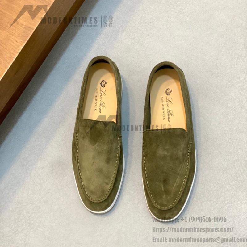 Loro Piana Summer Walk Loafer FAE8124-519Z Murano Green Footwear Loro Piana Summer Walk Loafer FAE8124-519Z Murano Green Unisex Comfort Shoes Front View