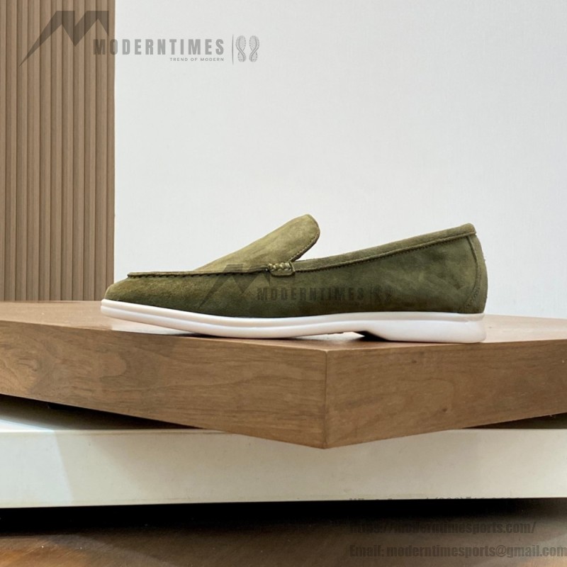 Loro Piana Summer Walk Loafer FAE8124-519Z Murano Green Footwear Loro Piana Summer Walk Loafer FAE8124-519Z Murano Green Unisex Comfort Shoes Front View