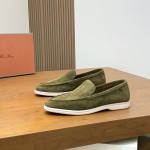 Loro Piana Summer Walk Loafer FAE8124-519Z Murano Green Footwear Loro Piana Summer Walk Loafer FAE8124-519Z Murano Green Unisex Comfort Shoes Front View