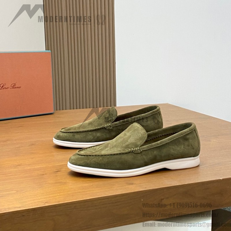 Loro Piana Summer Walk Loafer FAE8124-519Z Murano Green Footwear Loro Piana Summer Walk Loafer FAE8124-519Z Murano Green Unisex Comfort Shoes Front View