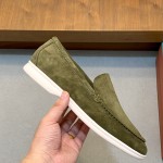 Loro Piana Summer Walk Loafer FAE8124-519Z Murano Green Footwear Loro Piana Summer Walk Loafer FAE8124-519Z Murano Green Unisex Comfort Shoes Front View