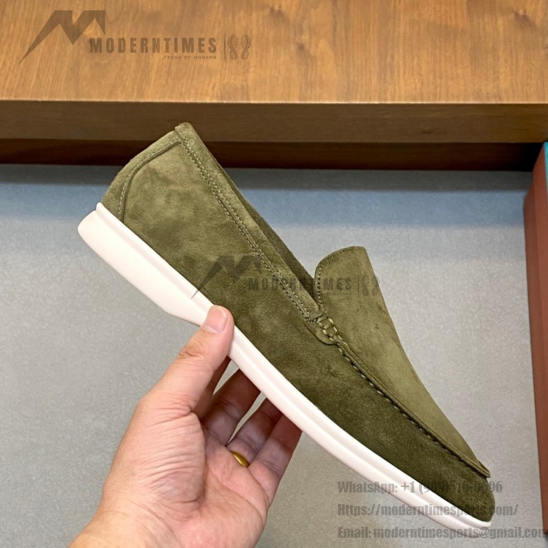 Loro Piana Summer Walk Loafer FAE8124-519Z Murano Green Footwear Loro Piana Summer Walk Loafer FAE8124-519Z Murano Green Unisex Comfort Shoes Front View