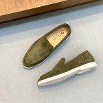 Loro Piana Summer Walk Loafer FAE8124-519Z Murano Green Footwear Loro Piana Summer Walk Loafer FAE8124-519Z Murano Green Unisex Comfort Shoes Front View
