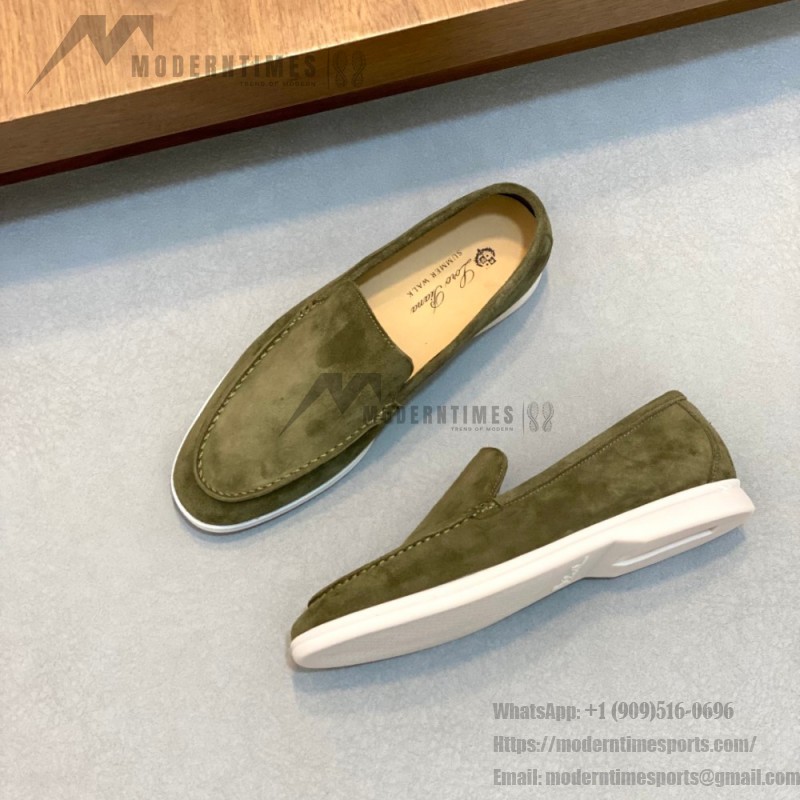 Loro Piana Summer Walk Loafer FAE8124-519Z Murano Green Footwear Loro Piana Summer Walk Loafer FAE8124-519Z Murano Green Unisex Comfort Shoes Front View