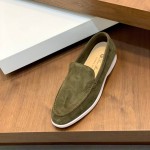 Loro Piana Summer Walk Loafer FAE8124-519Z Murano Green Footwear Loro Piana Summer Walk Loafer FAE8124-519Z Murano Green Unisex Comfort Shoes Front View