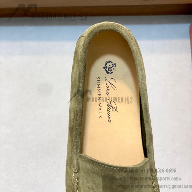 Loro Piana Summer Walk Loafer FAE8124-519Z Murano Green Footwear Loro Piana Summer Walk Loafer FAE8124-519Z Murano Green Unisex Comfort Shoes Front View