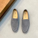Loro Piana Summer Walk Loafer FAE8124-60JF Frozen Blue Footwear Loro Piana Summer Walk Loafer FAE8124-60JF Frozen Blue Unisex Comfort Shoes Front View