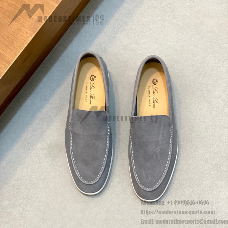 Loro Piana Summer Walk Loafer FAE8124-60JF Frozen Blue Footwear Loro Piana Summer Walk Loafer FAE8124-60JF Frozen Blue Unisex Comfort Shoes Front View