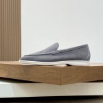 Loro Piana Summer Walk Loafer FAE8124-60JF Frozen Blue Footwear Loro Piana Summer Walk Loafer FAE8124-60JF Frozen Blue Unisex Comfort Shoes Front View