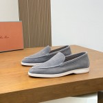 Loro Piana Summer Walk Loafer FAE8124-60JF Frozen Blue Footwear Loro Piana Summer Walk Loafer FAE8124-60JF Frozen Blue Unisex Comfort Shoes Front View