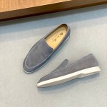 Loro Piana Summer Walk Loafer FAE8124-60JF Frozen Blue Footwear Loro Piana Summer Walk Loafer FAE8124-60JF Frozen Blue Unisex Comfort Shoes Front View