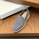 Loro Piana Summer Walk Loafer FAE8124-60JF Frozen Blue Footwear Loro Piana Summer Walk Loafer FAE8124-60JF Frozen Blue Unisex Comfort Shoes Front View