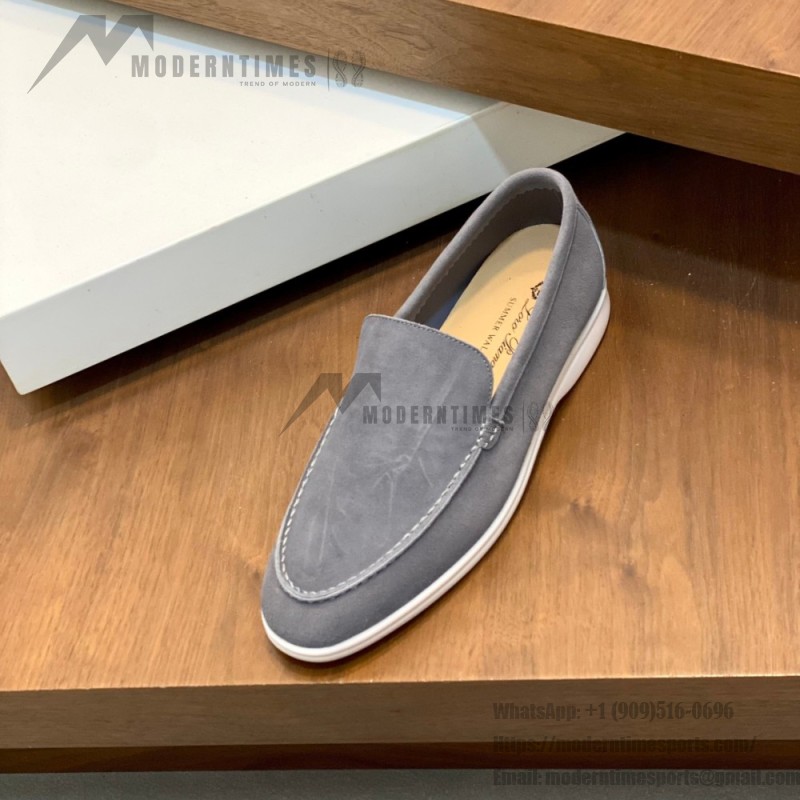 Loro Piana Summer Walk Loafer FAE8124-60JF Frozen Blue Footwear Loro Piana Summer Walk Loafer FAE8124-60JF Frozen Blue Unisex Comfort Shoes Front View