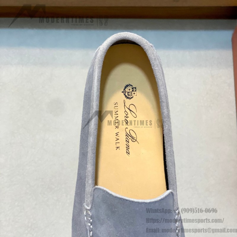 Loro Piana Summer Walk Loafer FAE8124-60JF Frozen Blue Footwear Loro Piana Summer Walk Loafer FAE8124-60JF Frozen Blue Unisex Comfort Shoes Front View