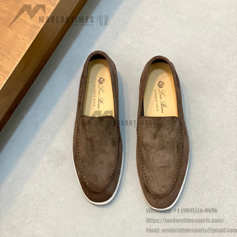 Loro Piana Summer Walk Loafer FAE8124-MD84 Warm Gray Footwear Loro Piana Summer Walk Loafer FAE8124-MD84 Warm Gray Unisex Comfort Shoes Front View
