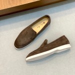 Loro Piana Summer Walk Loafer FAE8124-MD84 Warm Gray Footwear Loro Piana Summer Walk Loafer FAE8124-MD84 Warm Gray Unisex Comfort Shoes Front View