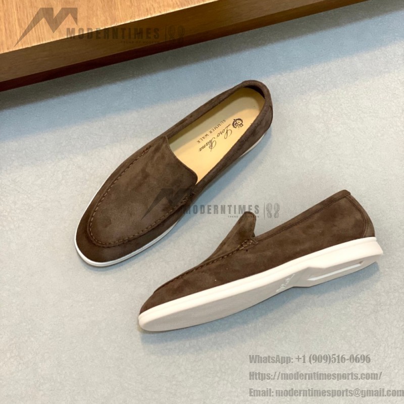 Loro Piana Summer Walk Loafer FAE8124-MD84 Warm Gray Footwear Loro Piana Summer Walk Loafer FAE8124-MD84 Warm Gray Unisex Comfort Shoes Front View