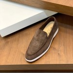 Loro Piana Summer Walk Loafer FAE8124-MD84 Warm Gray Footwear Loro Piana Summer Walk Loafer FAE8124-MD84 Warm Gray Unisex Comfort Shoes Front View