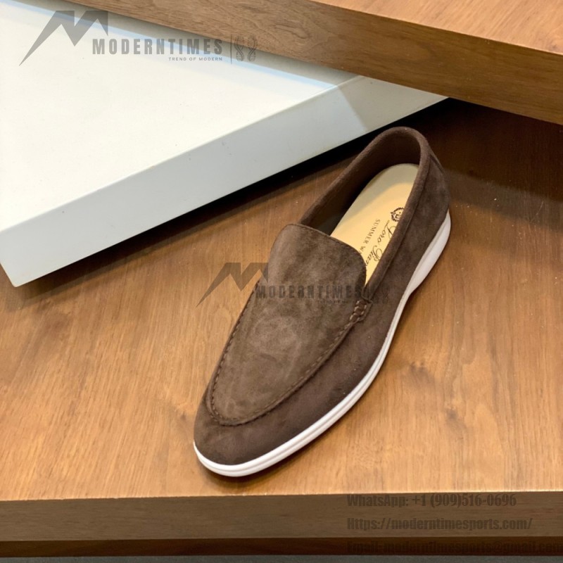 Loro Piana Summer Walk Loafer FAE8124-MD84 Warm Gray Footwear Loro Piana Summer Walk Loafer FAE8124-MD84 Warm Gray Unisex Comfort Shoes Front View