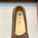 Loro Piana Summer Walk Loafer FAE8124-MD84 Warm Gray Footwear Loro Piana Summer Walk Loafer FAE8124-MD84 Warm Gray Unisex Comfort Shoes Front View