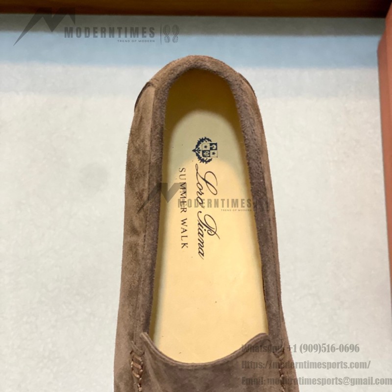 Loro Piana Summer Walk Loafer FAE8124-MD84 Warm Gray Footwear Loro Piana Summer Walk Loafer FAE8124-MD84 Warm Gray Unisex Comfort Shoes Front View