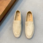 Loro Piana Summer Walk Loafer FAE8124-D06N Dijon Mustard Yellow Footwear Loro Piana Summer Walk Loafer FAE8124-D06N Dijon Mustard Yellow Unisex Comfort Shoes Front View