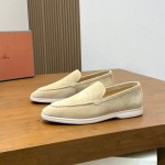 Loro Piana Summer Walk Loafer FAE8124-D06N Dijon Mustard Yellow Footwear Loro Piana Summer Walk Loafer FAE8124-D06N Dijon Mustard Yellow Unisex Comfort Shoes Front View
