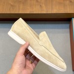 Loro Piana Summer Walk Loafer FAE8124-D06N Dijon Mustard Yellow Footwear Loro Piana Summer Walk Loafer FAE8124-D06N Dijon Mustard Yellow Unisex Comfort Shoes Front View