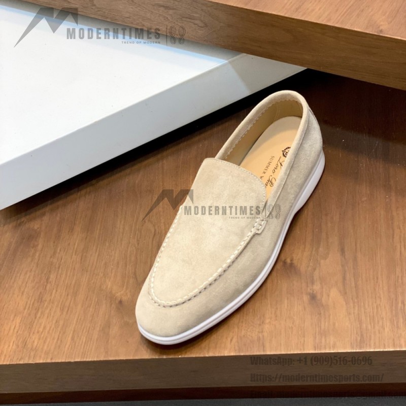 Loro Piana Summer Walk Loafer FAE8124-D06N Dijon Mustard Yellow Footwear Loro Piana Summer Walk Loafer FAE8124-D06N Dijon Mustard Yellow Unisex Comfort Shoes Front View