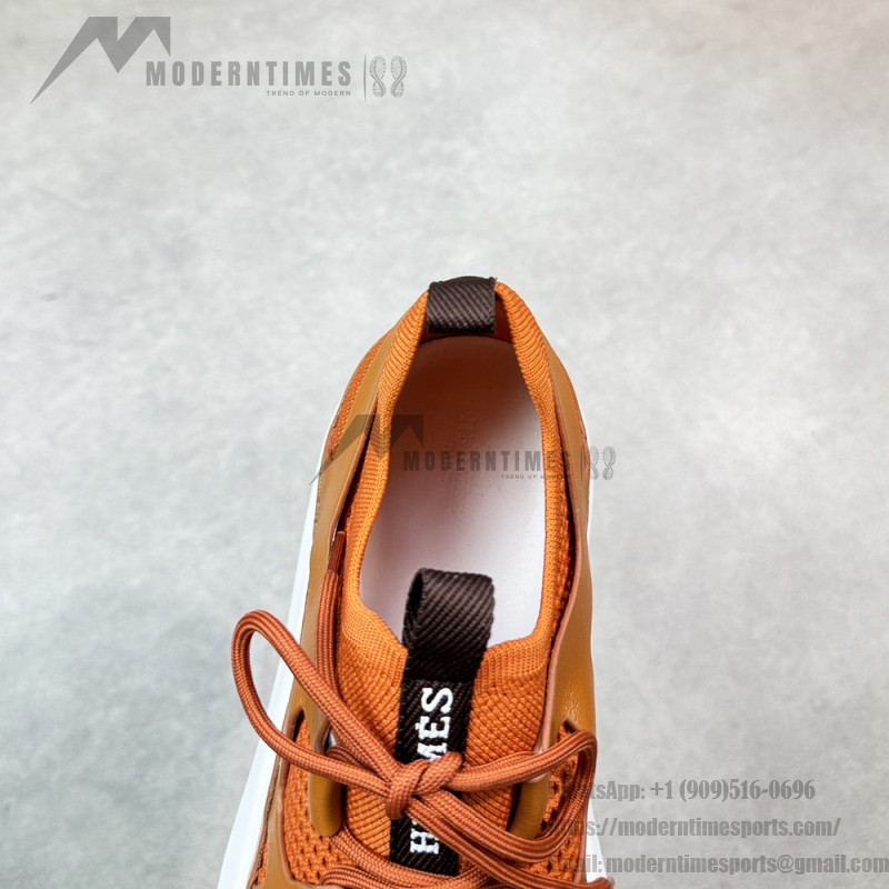 HERMES Katana Sneakers H251981ZHO1400 Orange H Naturel men’s luxury sport shoes