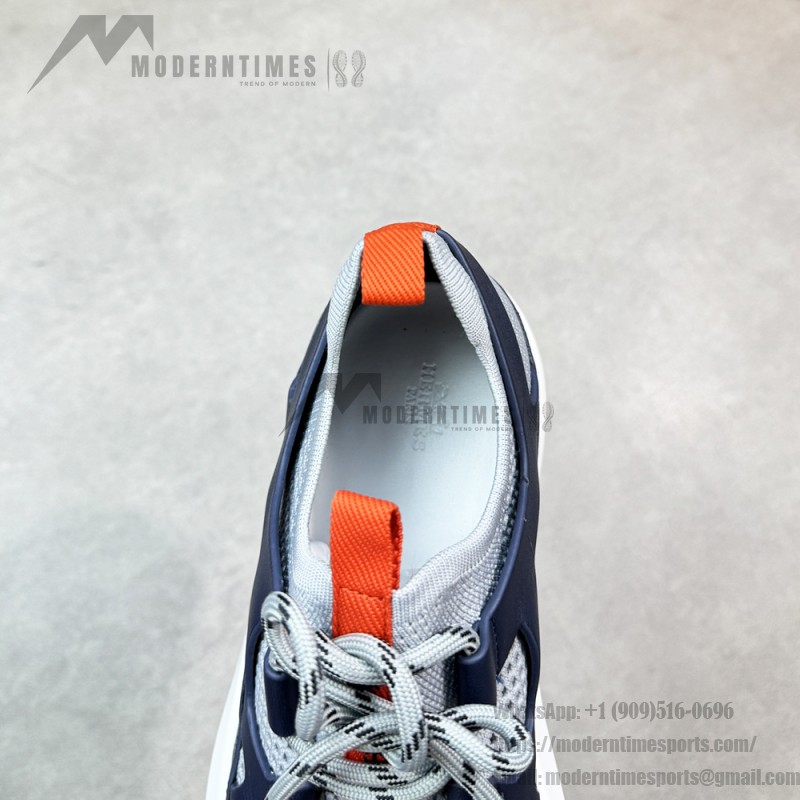 HERMES Katana men’s luxury sneakers grey navy side view