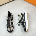 HERMES Katana Sneakers H251981ZHX3420 Étoupe Noir men luxury sport sneakers side view