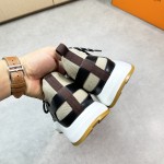 HERMES Katana Sneakers H251981ZHX3420 Étoupe Noir men luxury sport sneakers side view