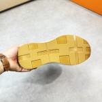 HERMES Katana Sneakers H251981ZHX3420 Étoupe Noir men luxury sport sneakers side view