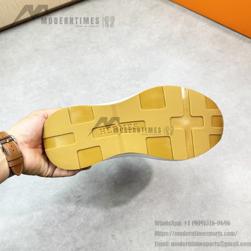 HERMES Katana Sneakers H251981ZHX3420 Étoupe Noir men luxury sport sneakers side view