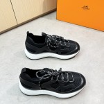 HERMES Katana Sneakers H251981ZH01390 Noir men luxury black sport sneakers side view