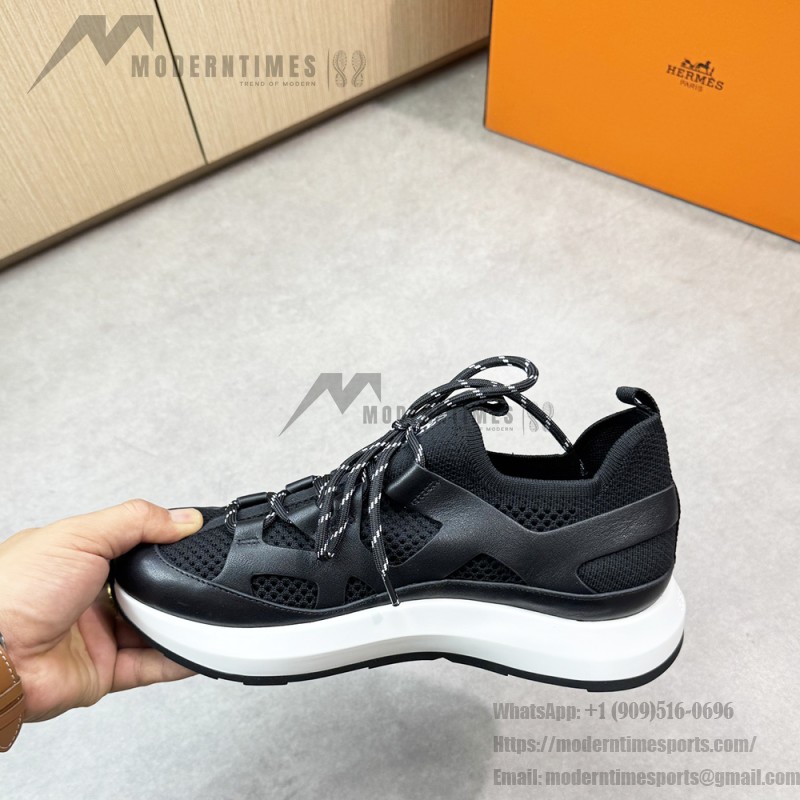 HERMES Katana Sneakers H251981ZH01390 Noir men luxury black sport sneakers side view