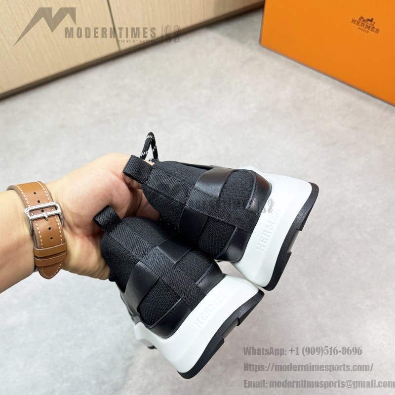 HERMES Katana Sneakers H251981ZH01390 Noir men luxury black sport sneakers side view