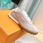 HERMES Jet Sneakers Rose Cancan Rose Aquarelle women luxury pink sneakers side view