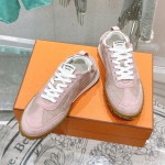 HERMES Jet Sneakers Rose Cancan Rose Aquarelle women luxury pink sneakers side view