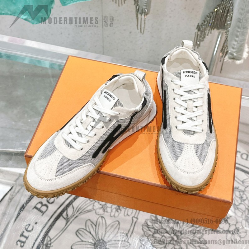 HERMES Jet Sneaker Multicolore Prunoir luxury designer sport shoe side view