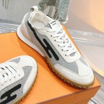 HERMES Jet Sneaker Multicolore Prunoir luxury designer sport shoe side view